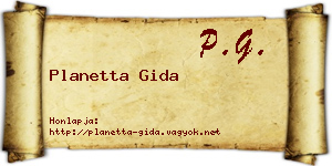Planetta Gida névjegykártya